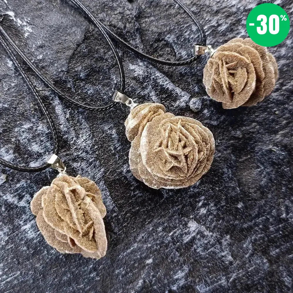 Collier Pendentif Rose du Désert