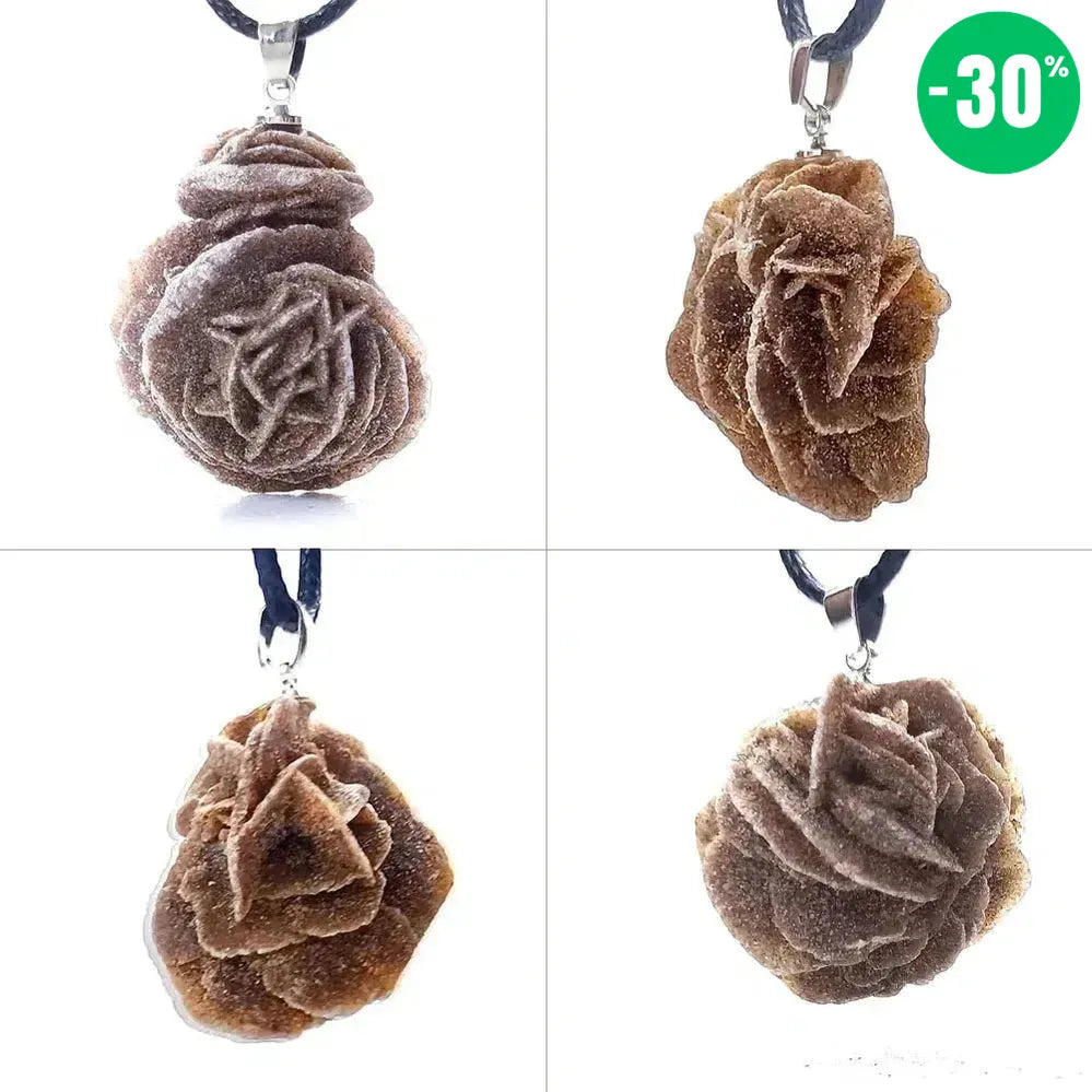 Collier Pendentif Rose du Désert