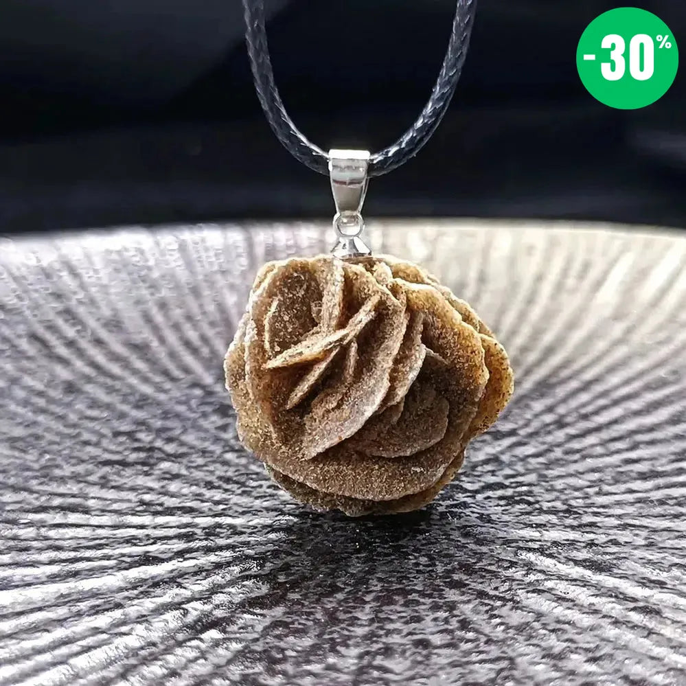 Collier Pendentif Rose du Désert