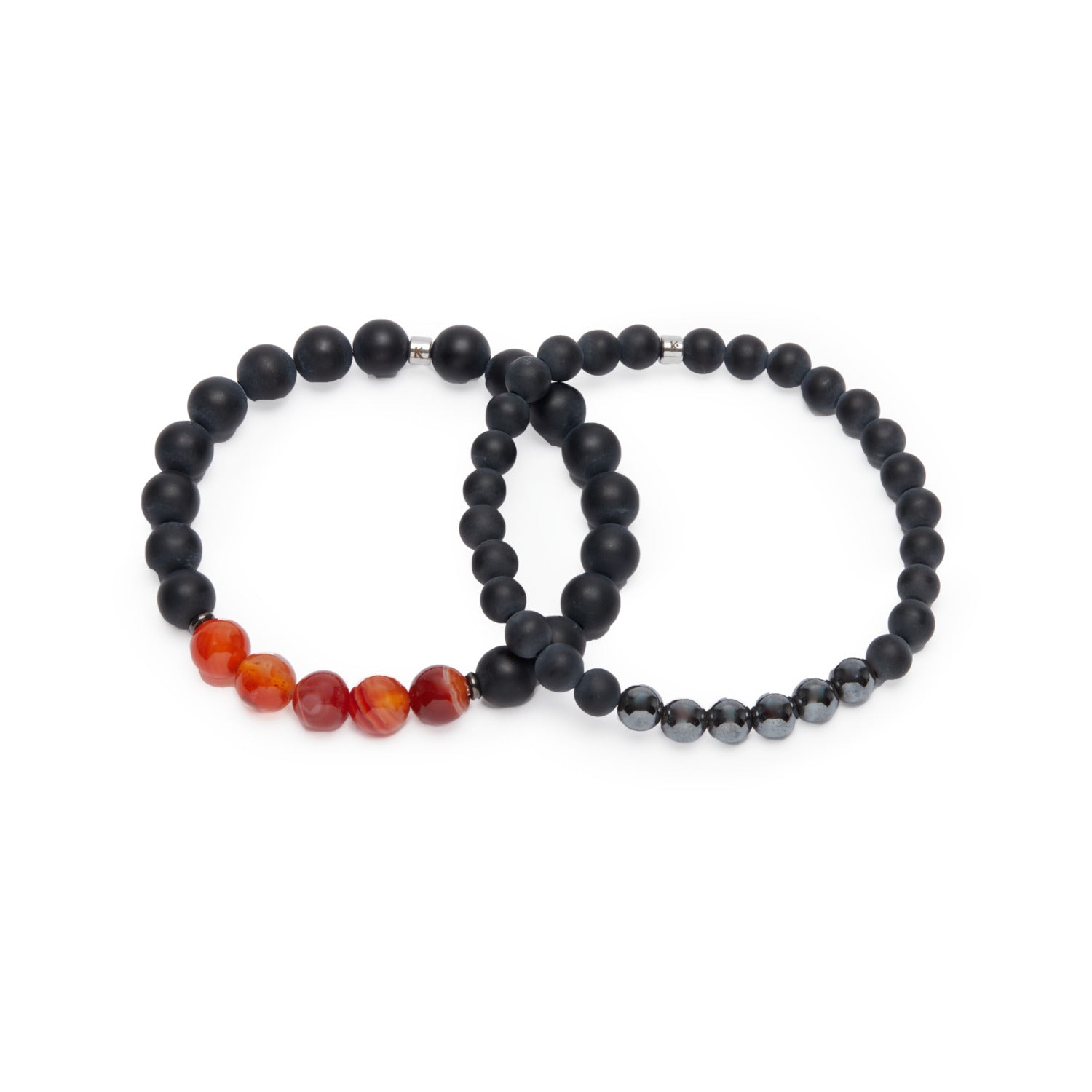 Double Bracelet "Ancrage & Equilibre" en Agate et Hématite