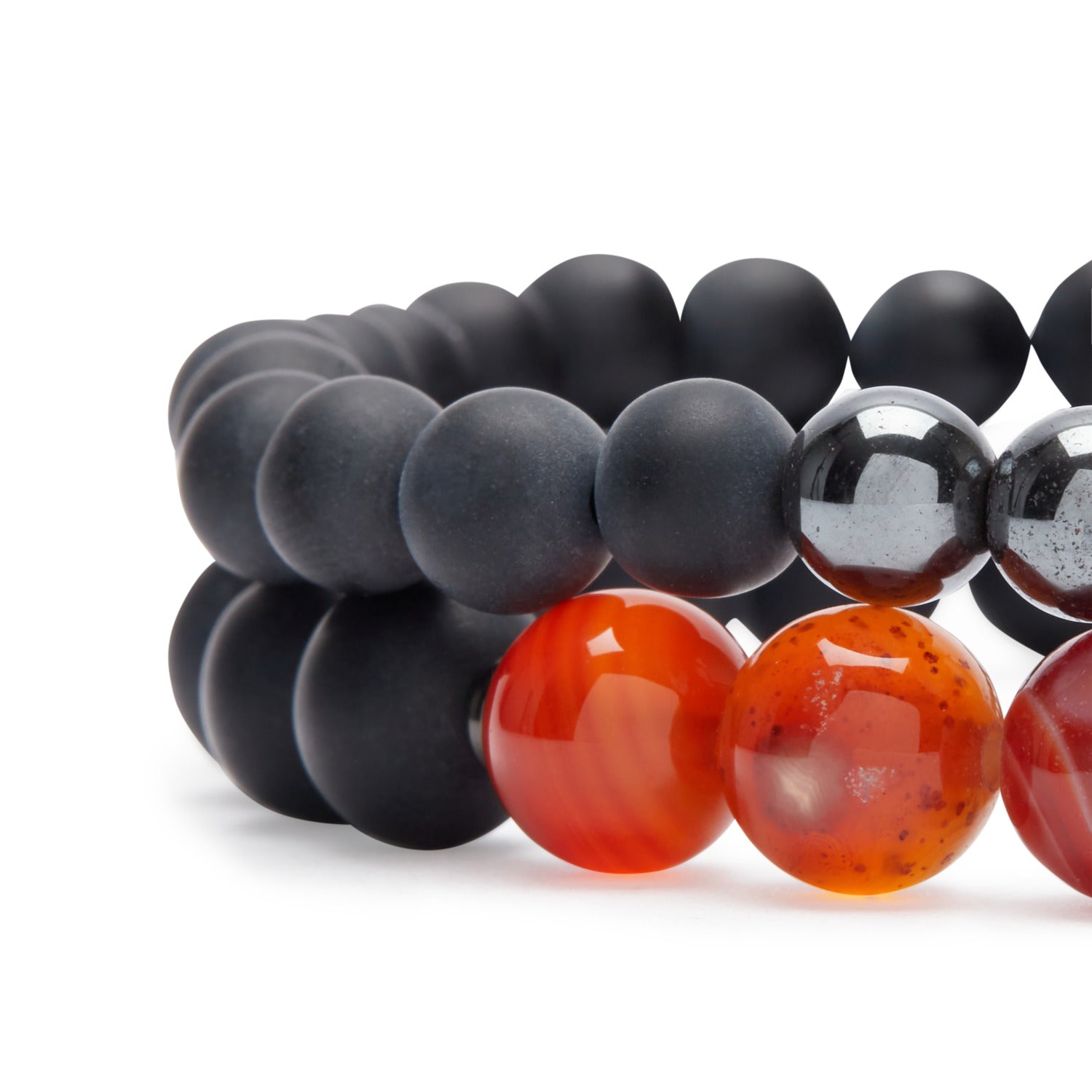 Double Bracelet "Ancrage & Equilibre" en Agate et Hématite