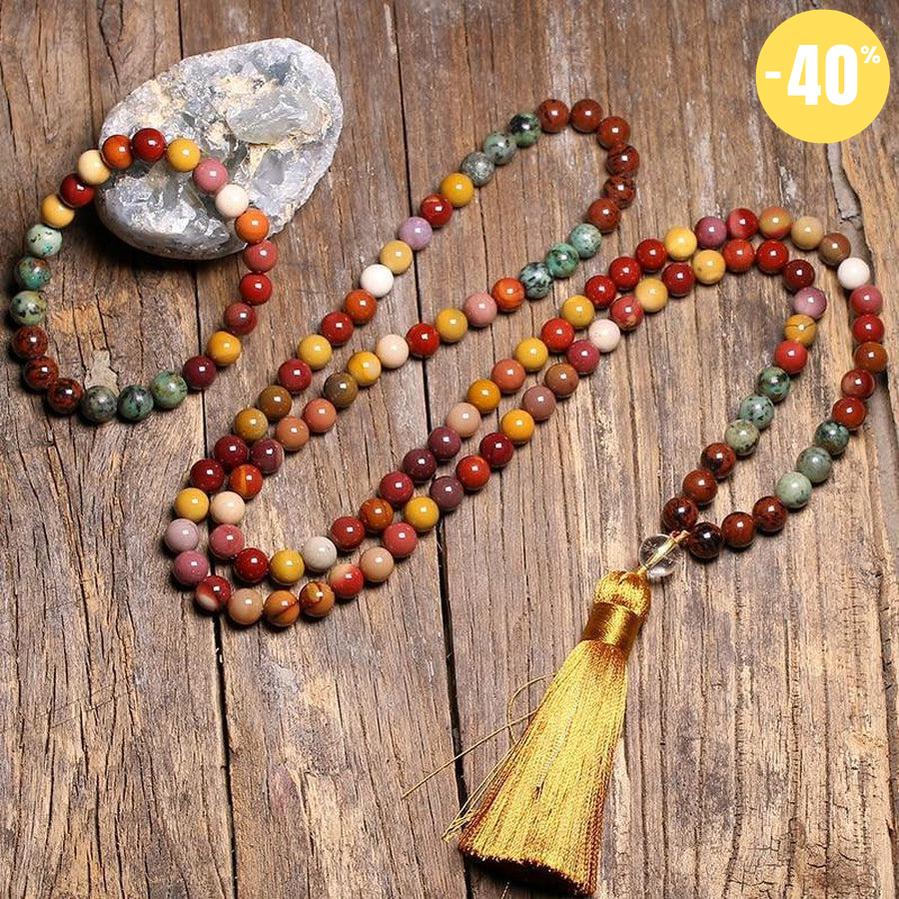 Ensemble Bracelet et Collier / Mala en pierres