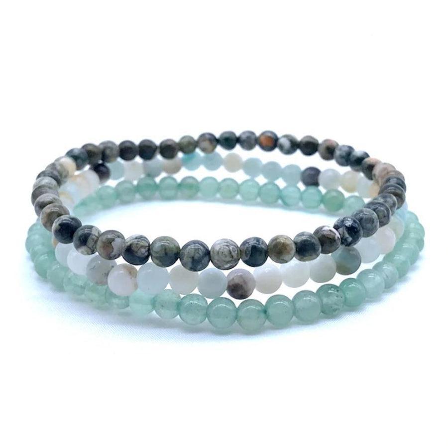 Ensembles de 3 bracelets 4mm en pierres