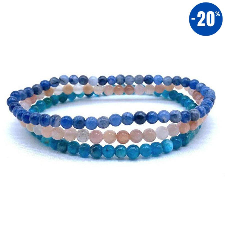 Ensembles de 3 bracelets 4mm en pierres