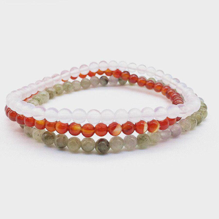 Ensembles de 3 bracelets 4mm en pierres