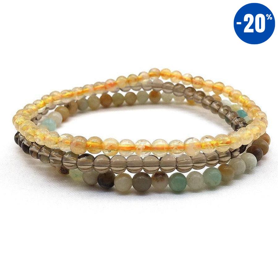 Ensembles de 3 bracelets 4mm en pierres