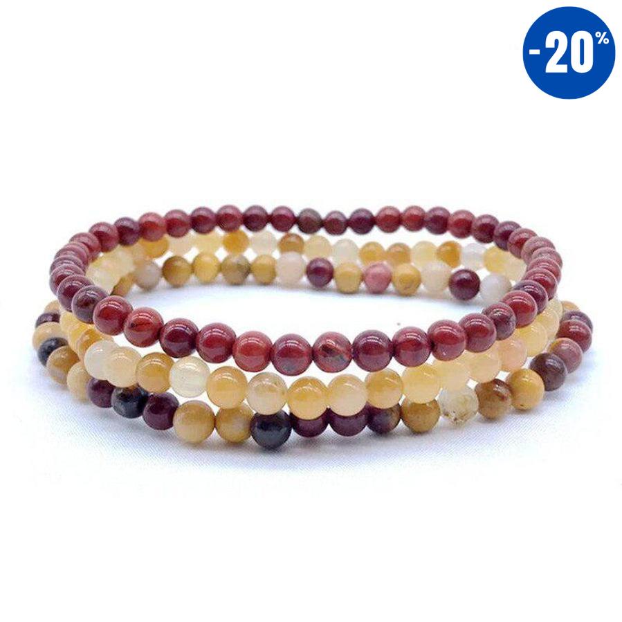 Ensembles de 3 bracelets 4mm en pierres