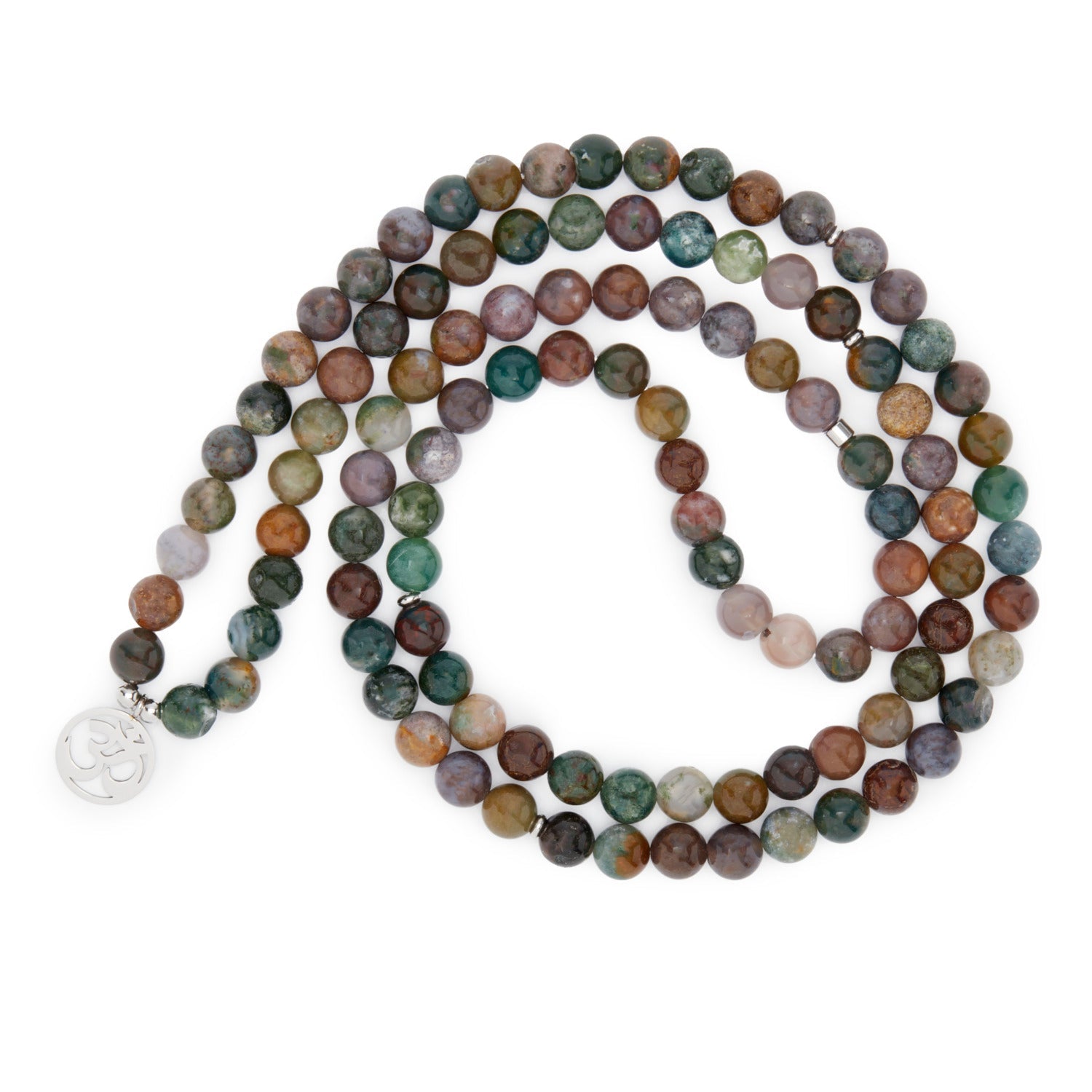 Mala "Chanceuse" de 108 perles en Agate Indienne