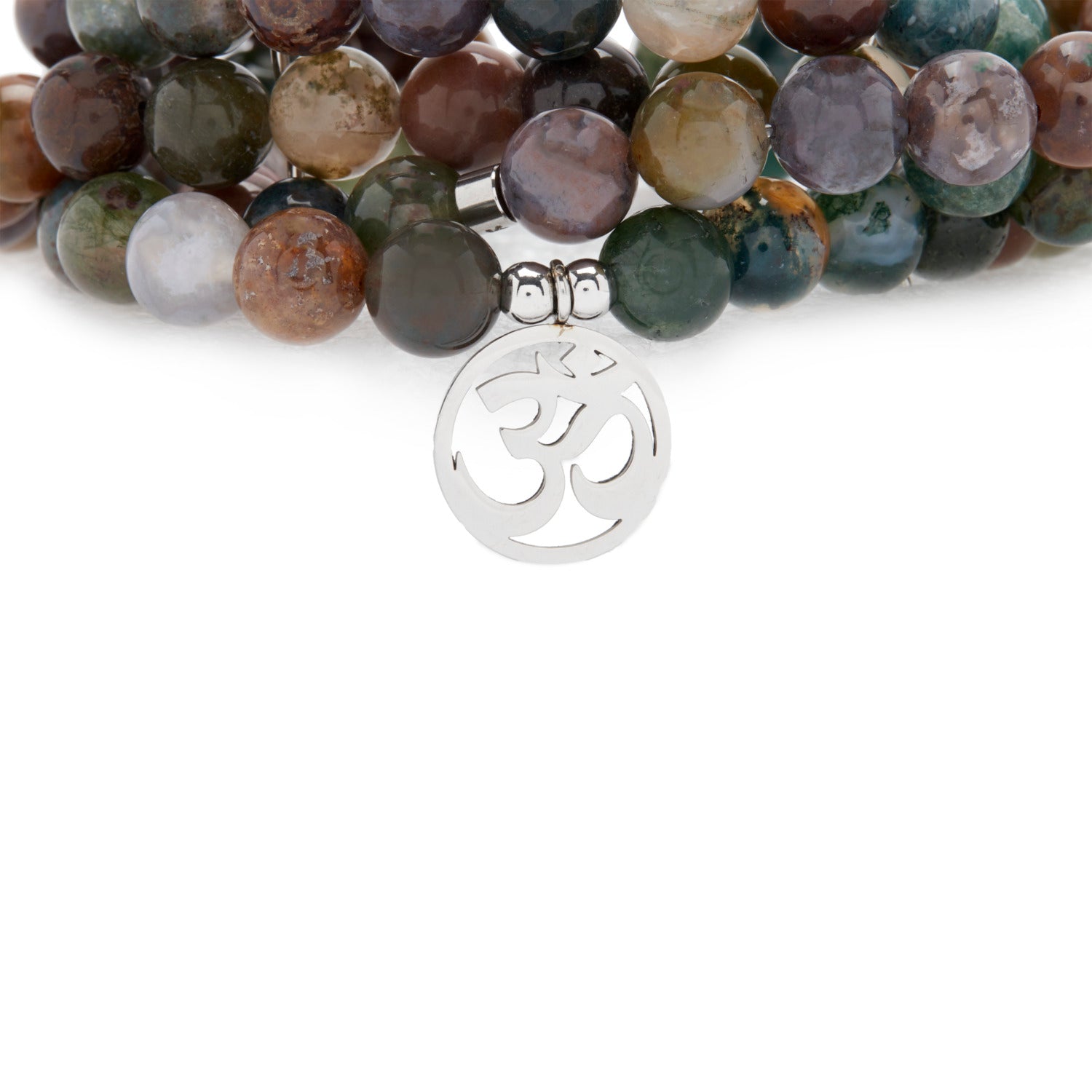 Mala "Chanceuse" de 108 perles en Agate Indienne