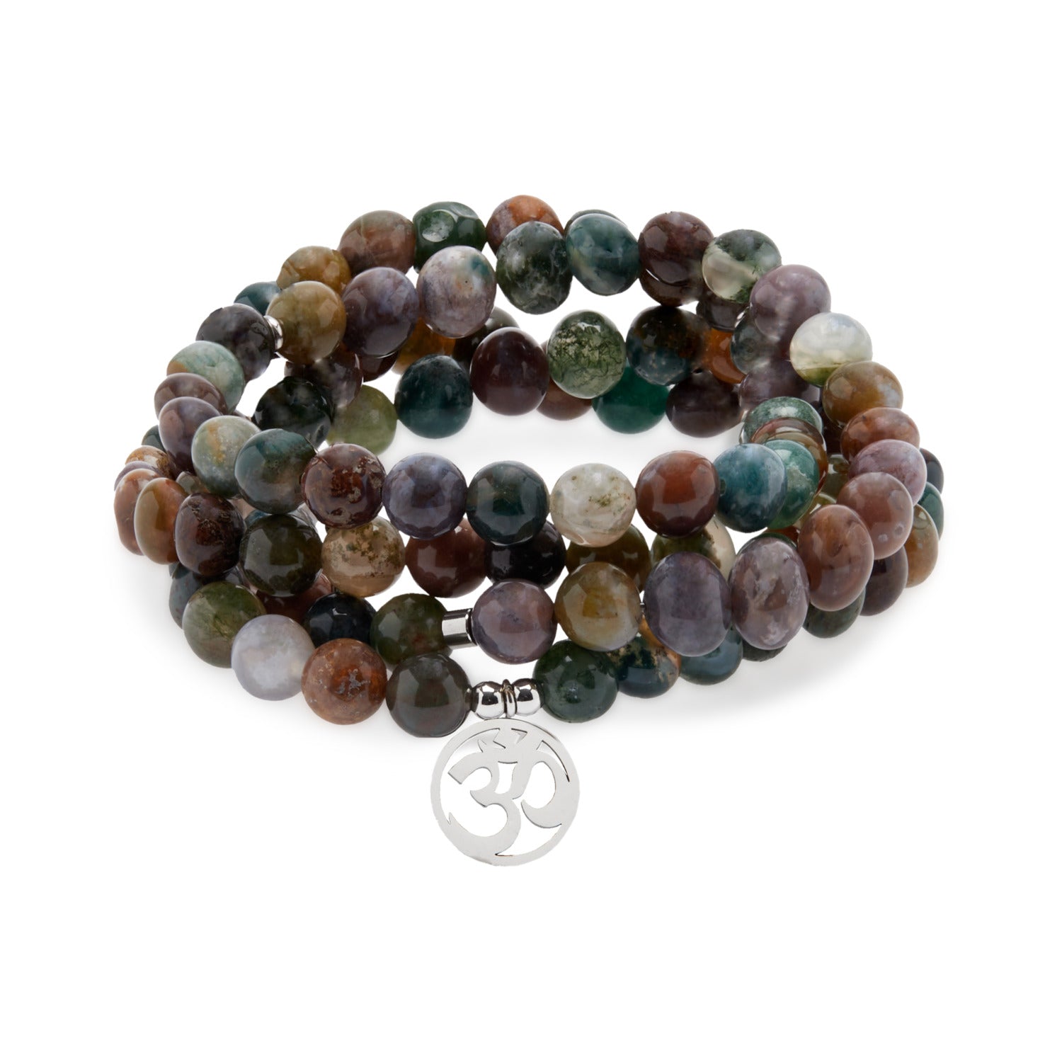 Mala "Chanceuse" de 108 perles en Agate Indienne