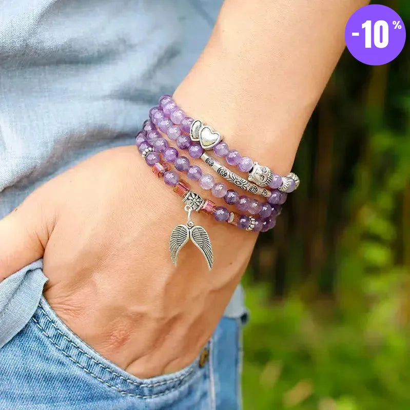 Mala de méditation 108 perles en Améthyste