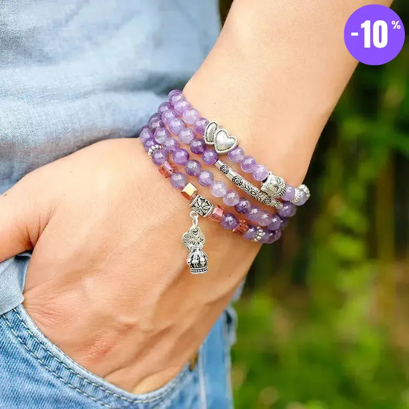 Mala de méditation 108 perles en Améthyste