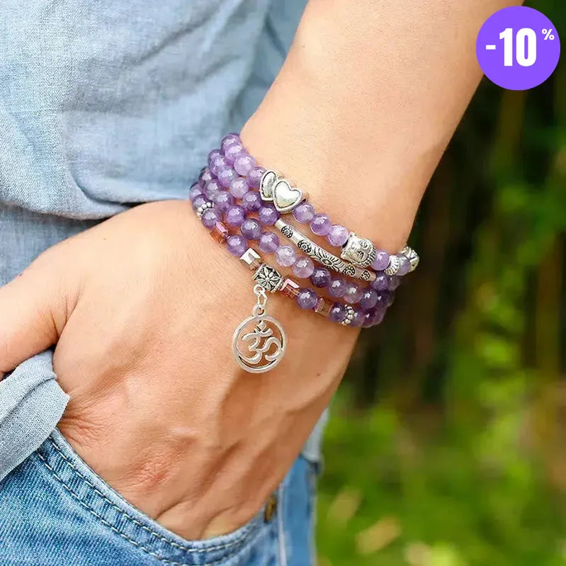 Mala de méditation 108 perles en Améthyste