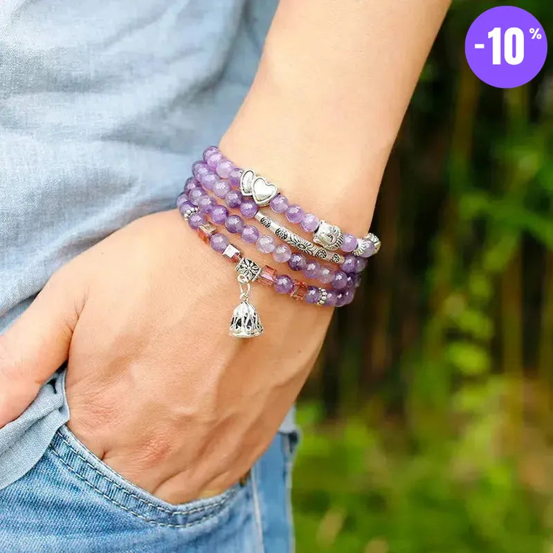 Mala de méditation 108 perles en Améthyste