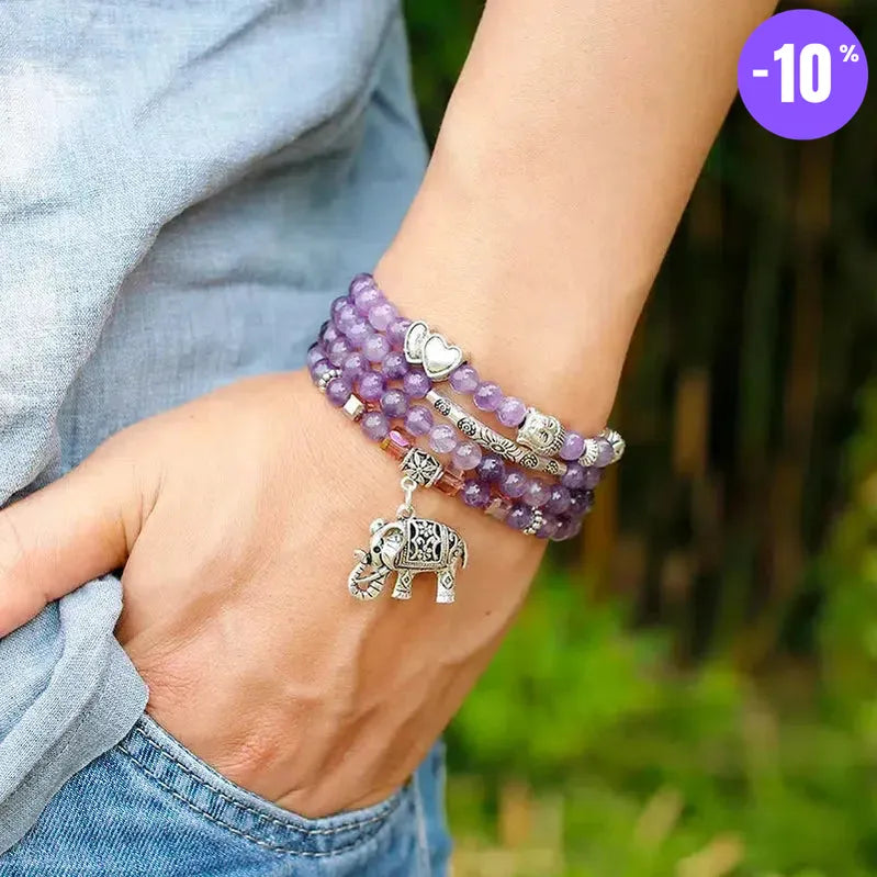 Mala de méditation 108 perles en Améthyste