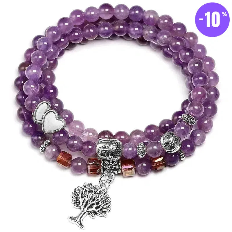 Mala de méditation 108 perles en Améthyste