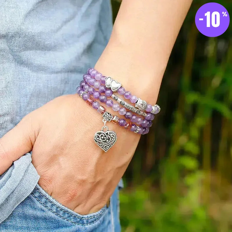 Mala de méditation 108 perles en Améthyste