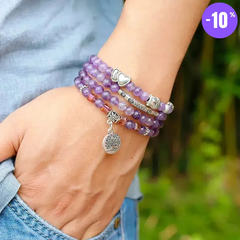 Mala de méditation 108 perles en Améthyste