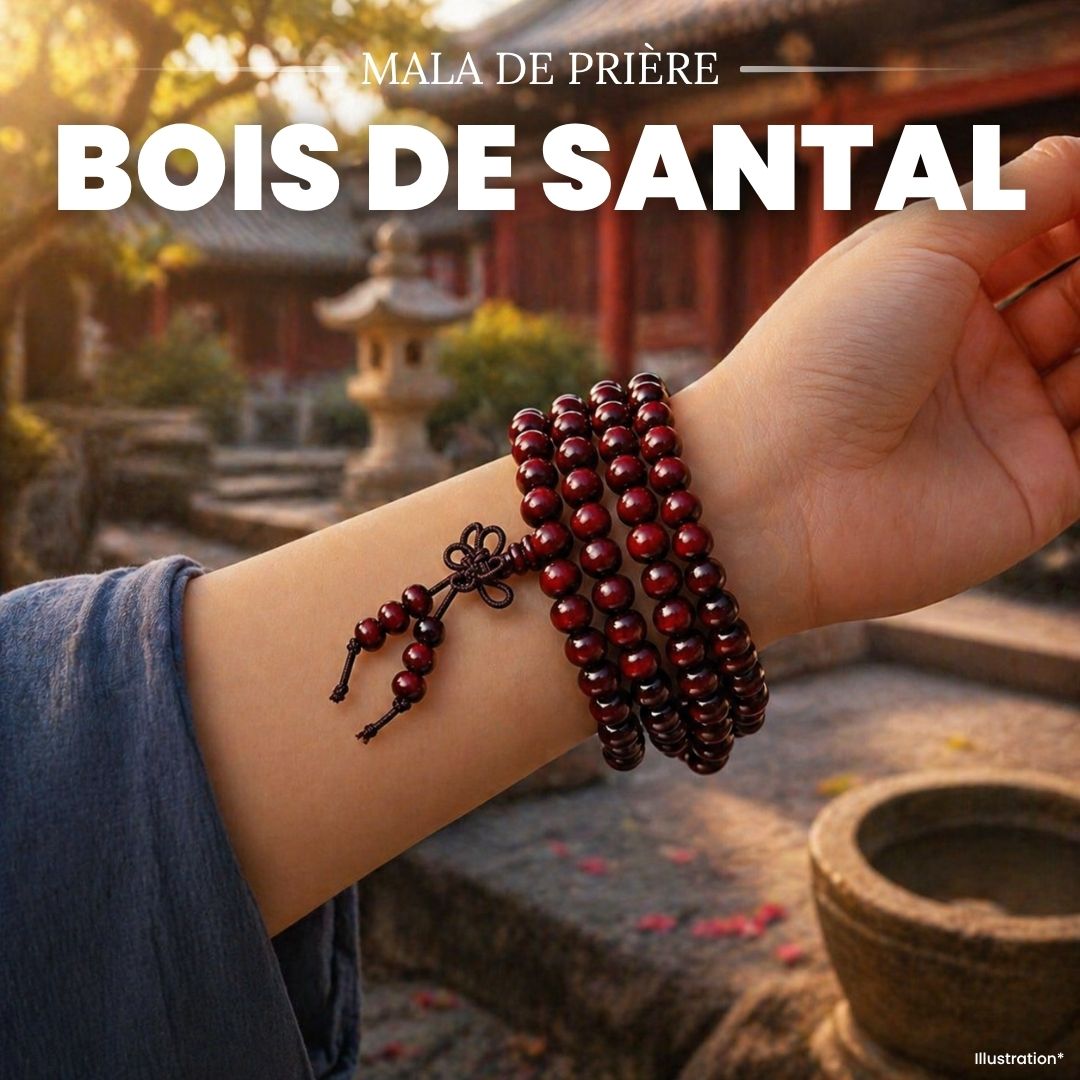 Mala de prière et méditation en bois de Santal
