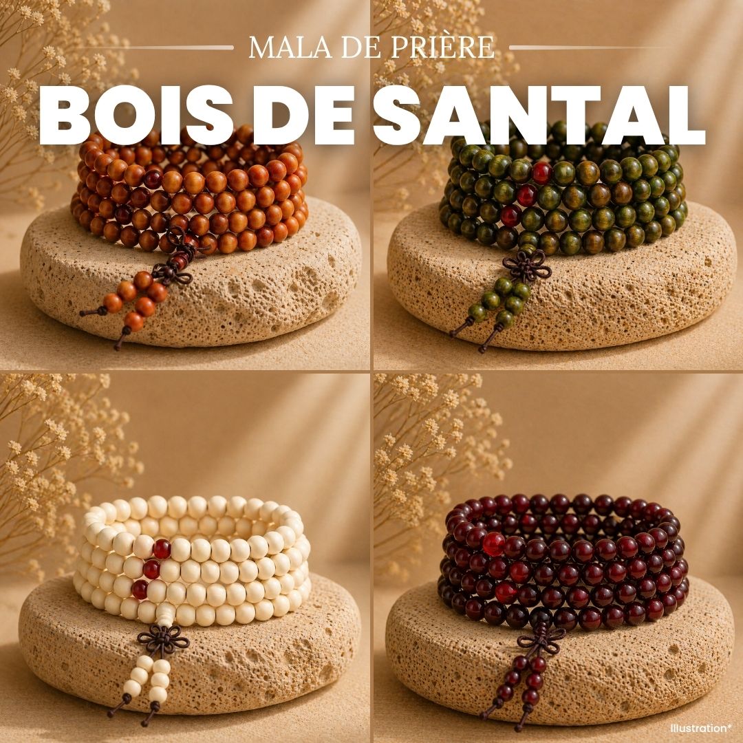 Mala de prière et méditation en bois de Santal