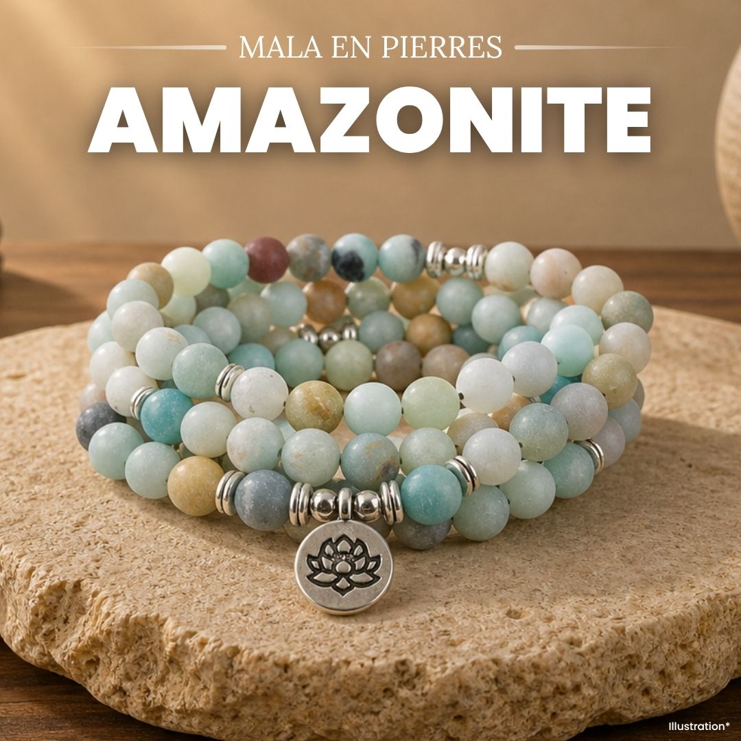 Mala en pierres d'amazonite