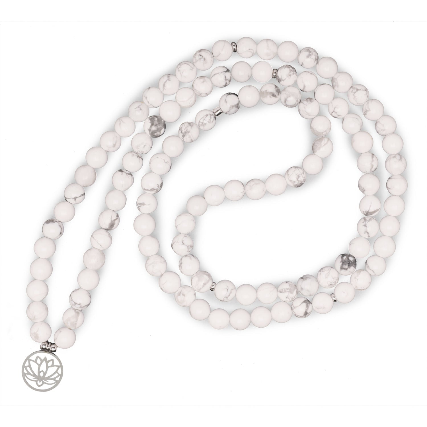 Mala "Lotus" de 108 perles en Howlite