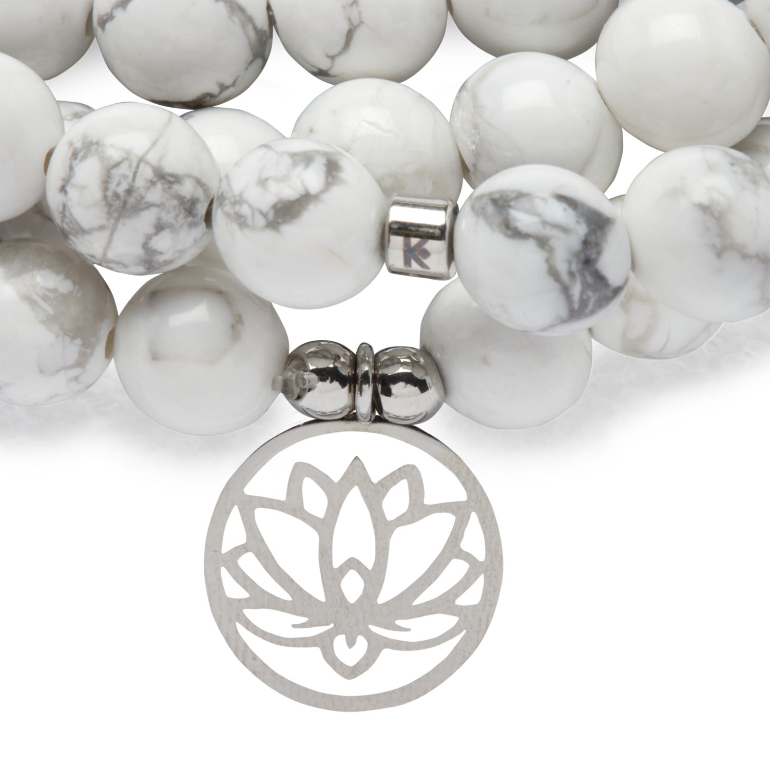 Mala "Lotus" de 108 perles en Howlite