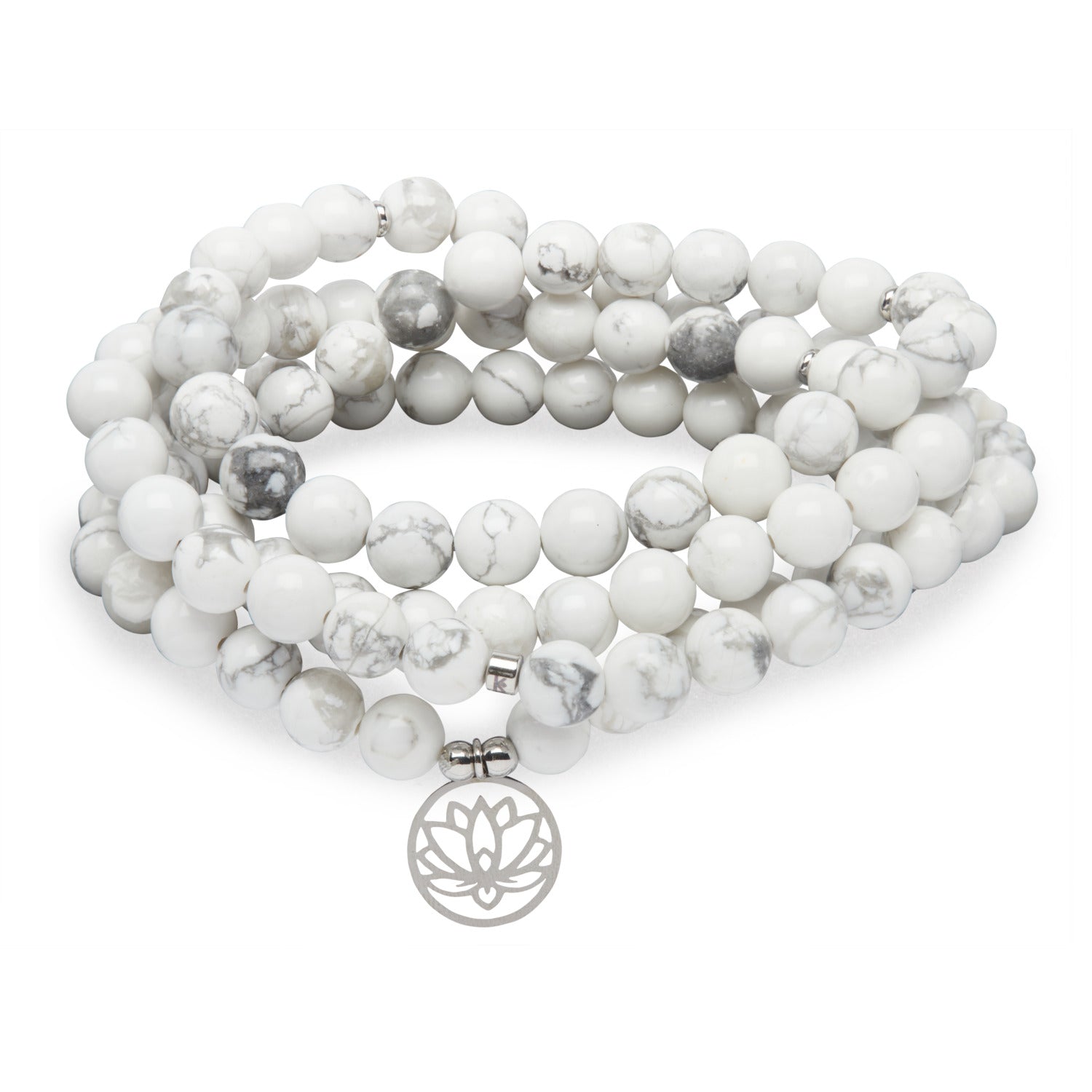 Mala "Lotus" de 108 perles en Howlite