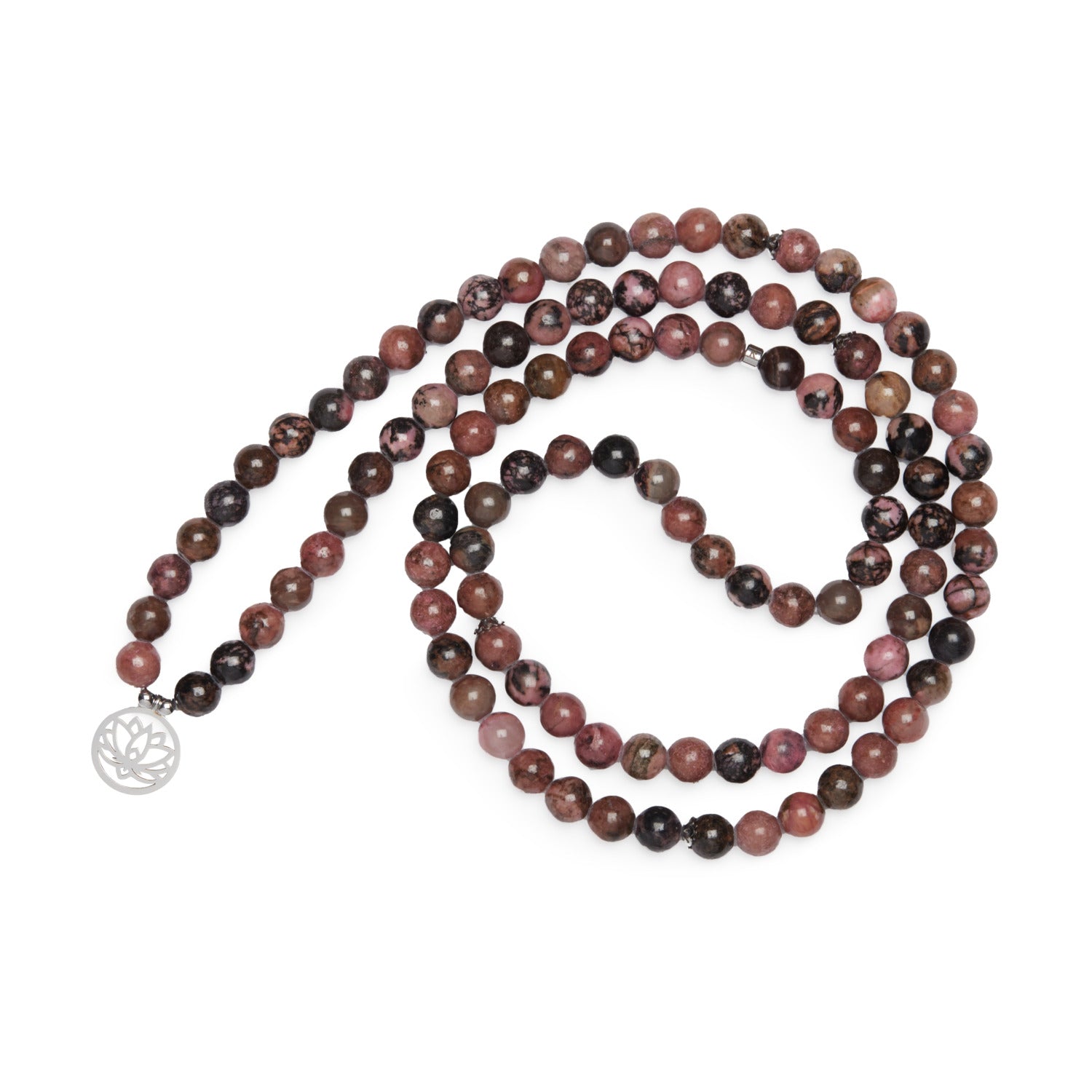 Mala "Maîtrise des Emotions" de 108 perles en Rhodonite