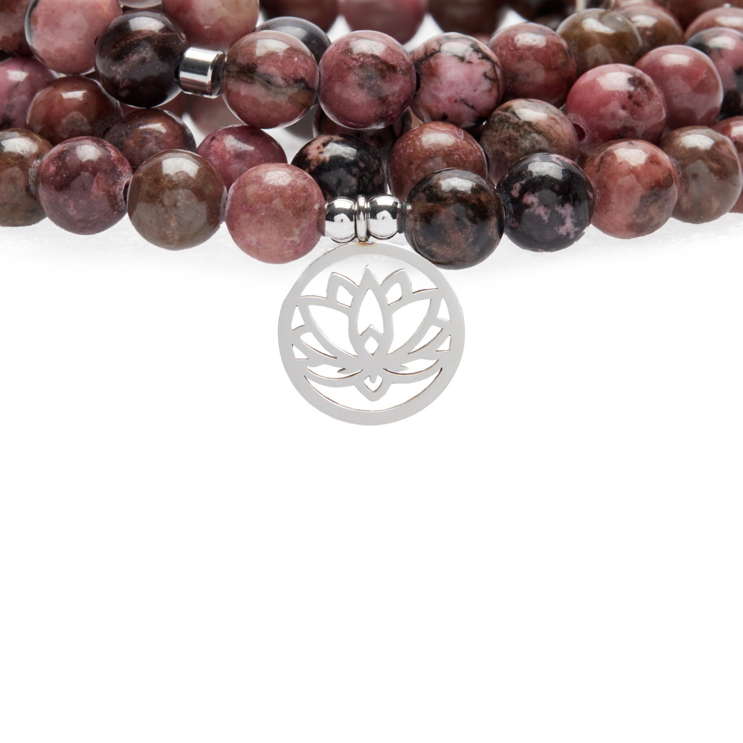 Mala "Maîtrise des Emotions" de 108 perles en Rhodonite