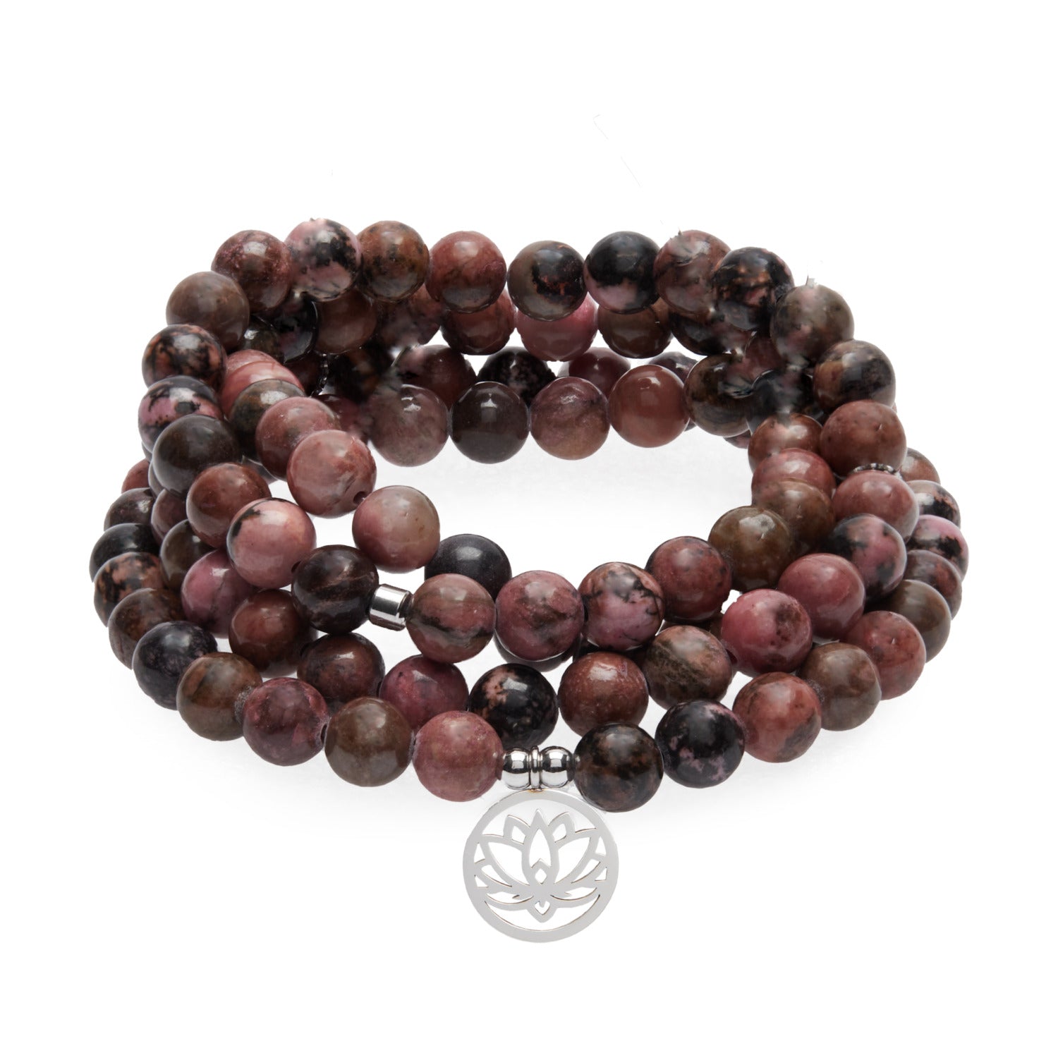 Mala "Maîtrise des Emotions" de 108 perles en Rhodonite