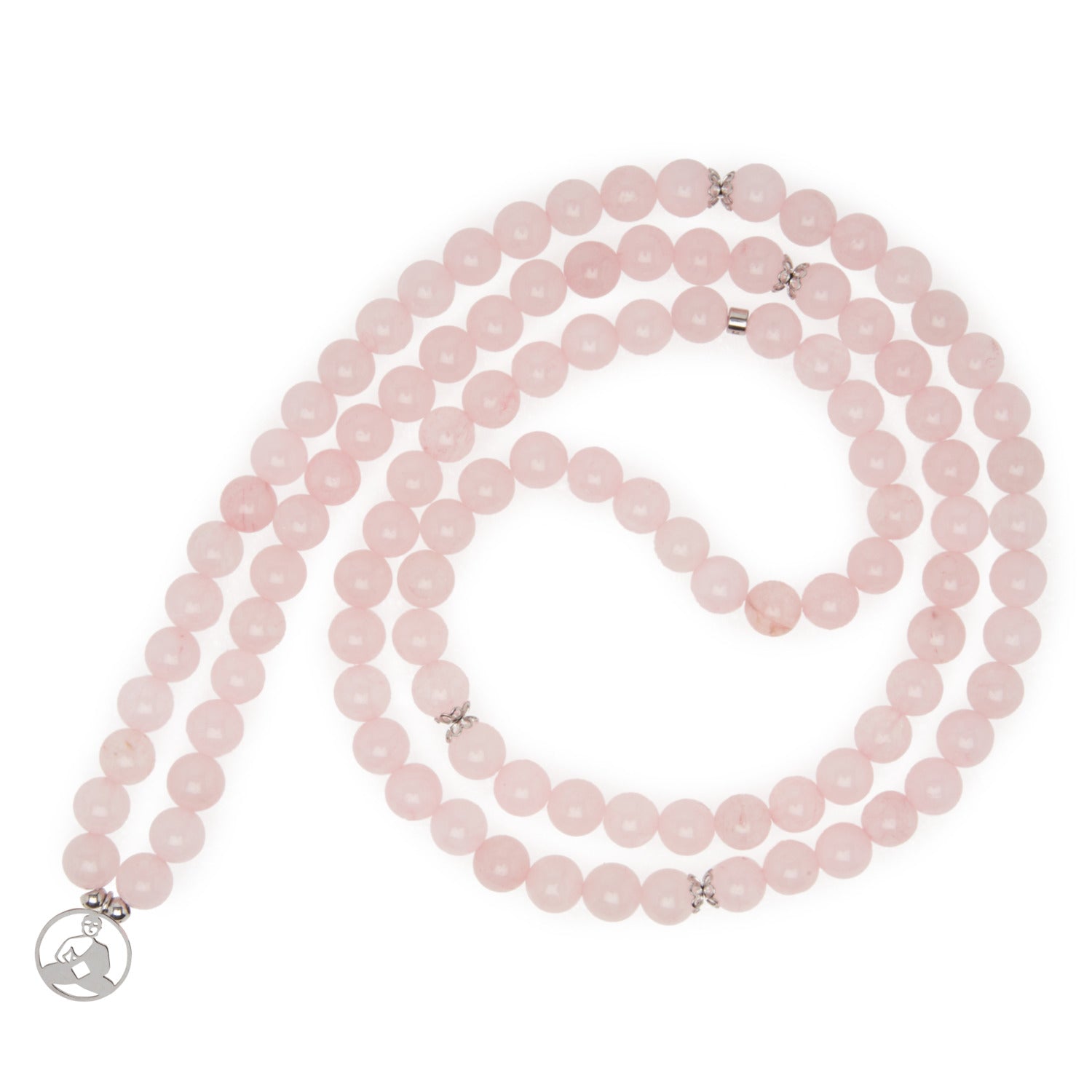 Mala "Réconfort & Amour de Bouddha" 108 perles en Quartz Rose