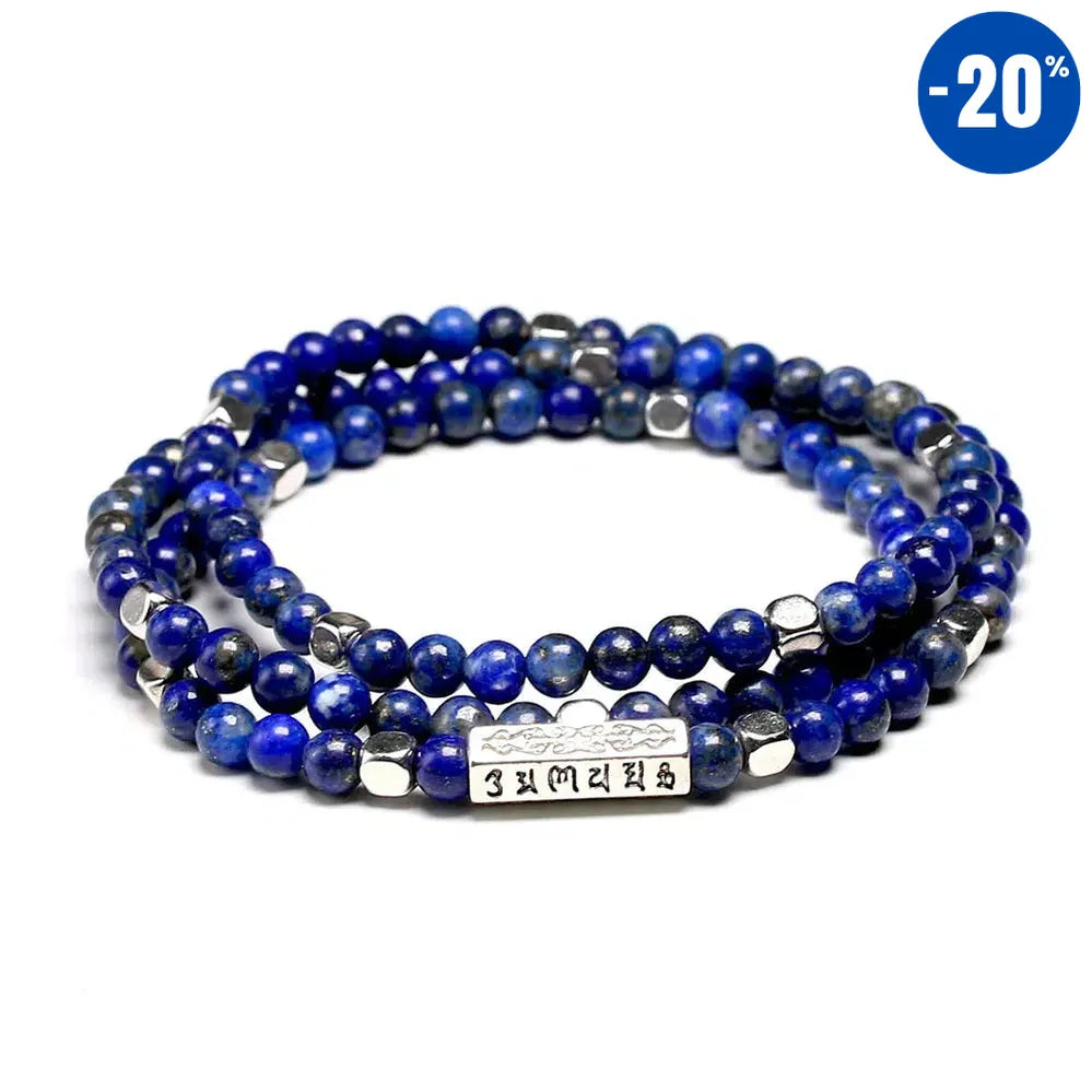 Mala tibétain « Om » en Lapis Lazuli