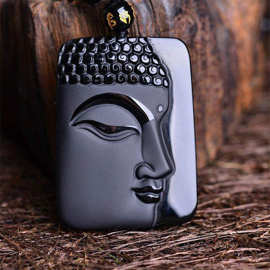 Pendentif Bouddha en Obsidienne Noire