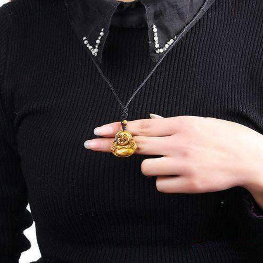 Collier en cuir à pendentif hindou doré | En stock! | Lucleon Collier en cuir à pendentif hindou doré | En stock! | Lucleon