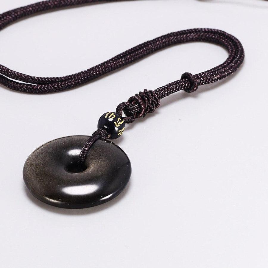 Pendentif « donut » en Obsidienne