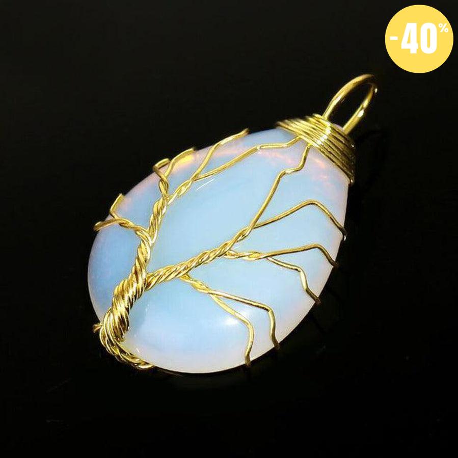 Pendentif «énergie positive» Arbre de vie en pierre