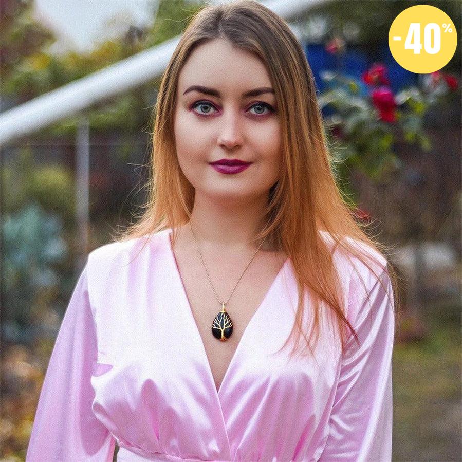 Pendentif «énergie positive» Arbre de vie en pierre