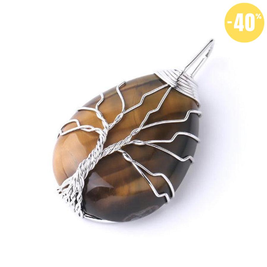 Pendentif «énergie positive» Arbre de vie en pierre