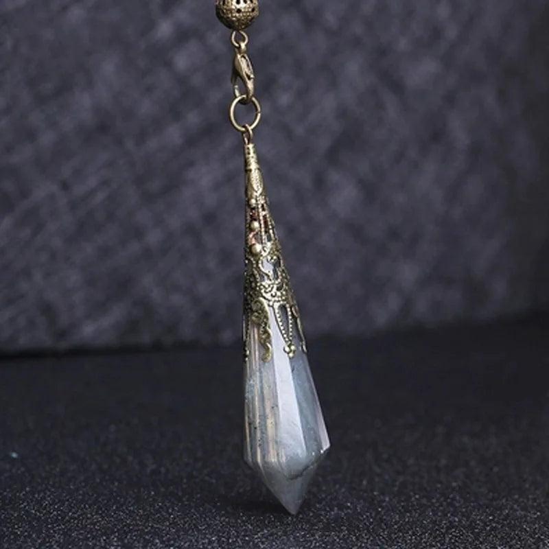 Pendule de radiesthésie en Labradorite naturelle