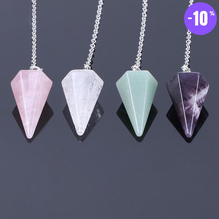 Pendule pyramide hexagonale en pierre