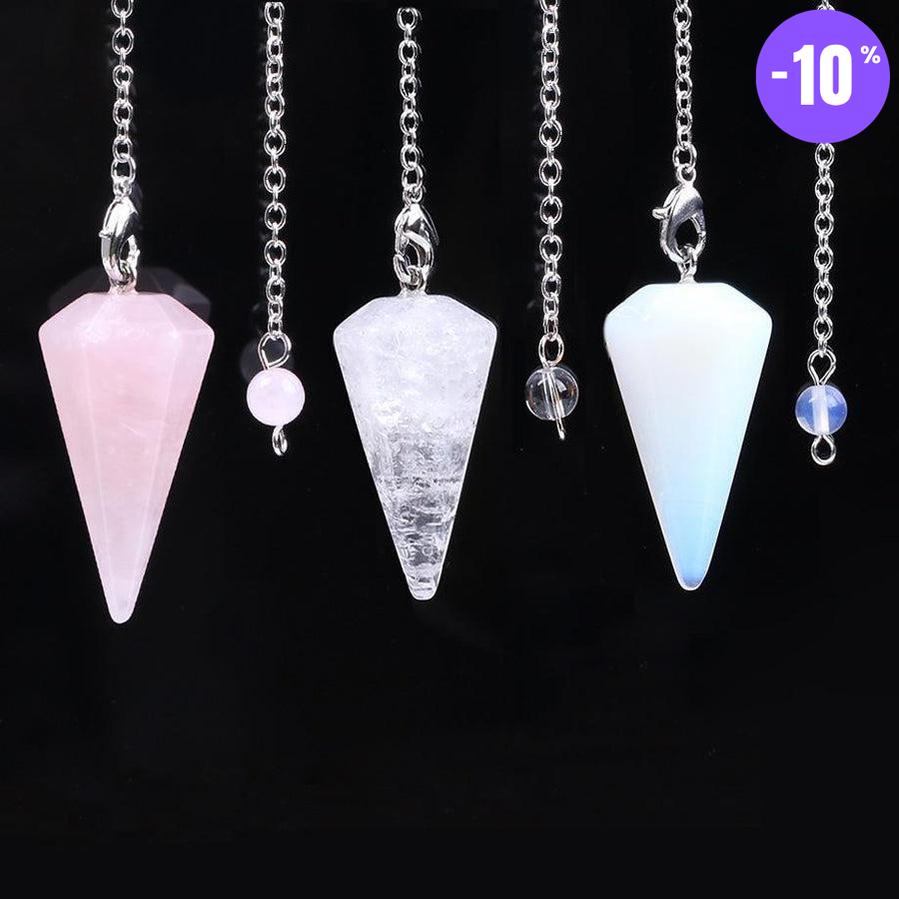 Pendule pyramide hexagonale en pierre