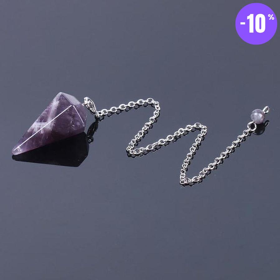 Pendule pyramide hexagonale en pierre