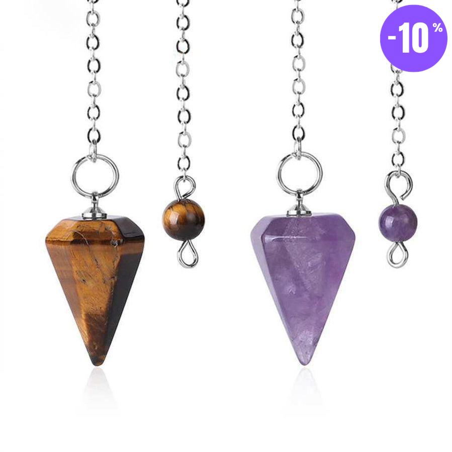 Pendule pyramide hexagonale en pierre