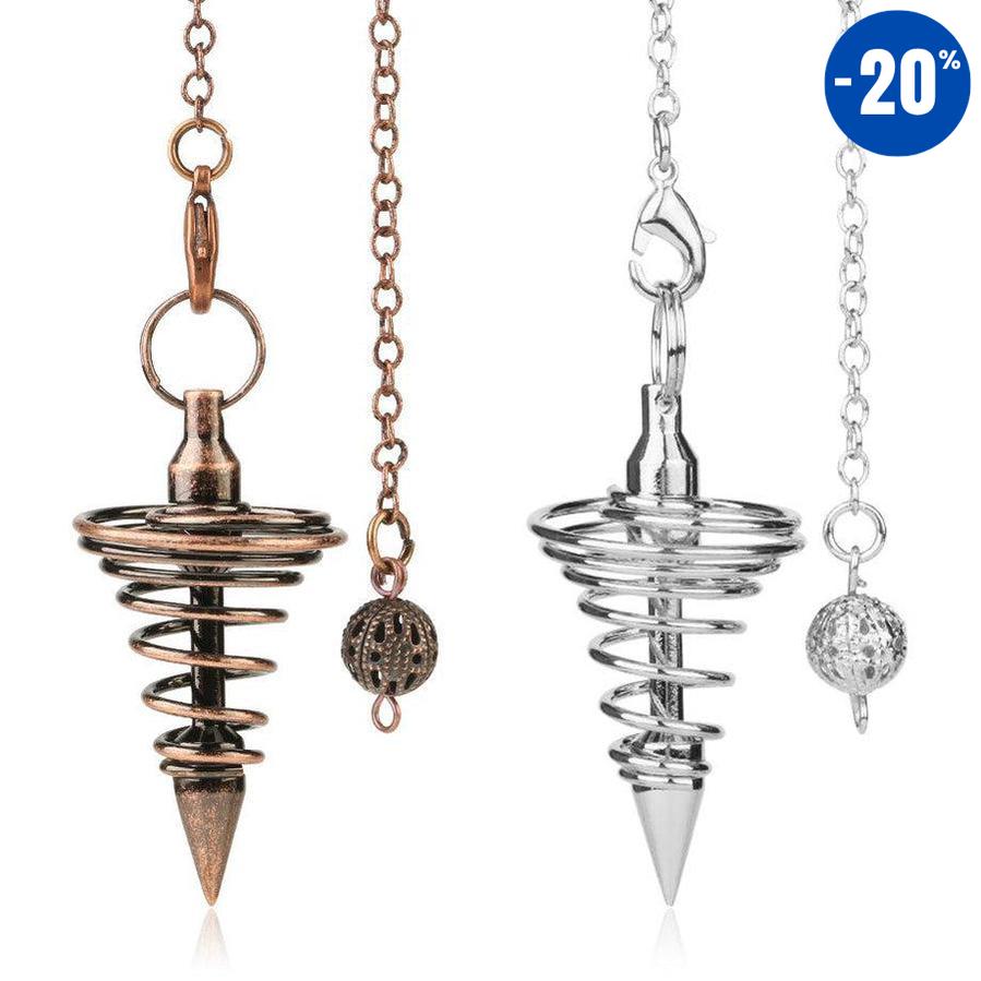 Pendule Reiki antique en spirale cône