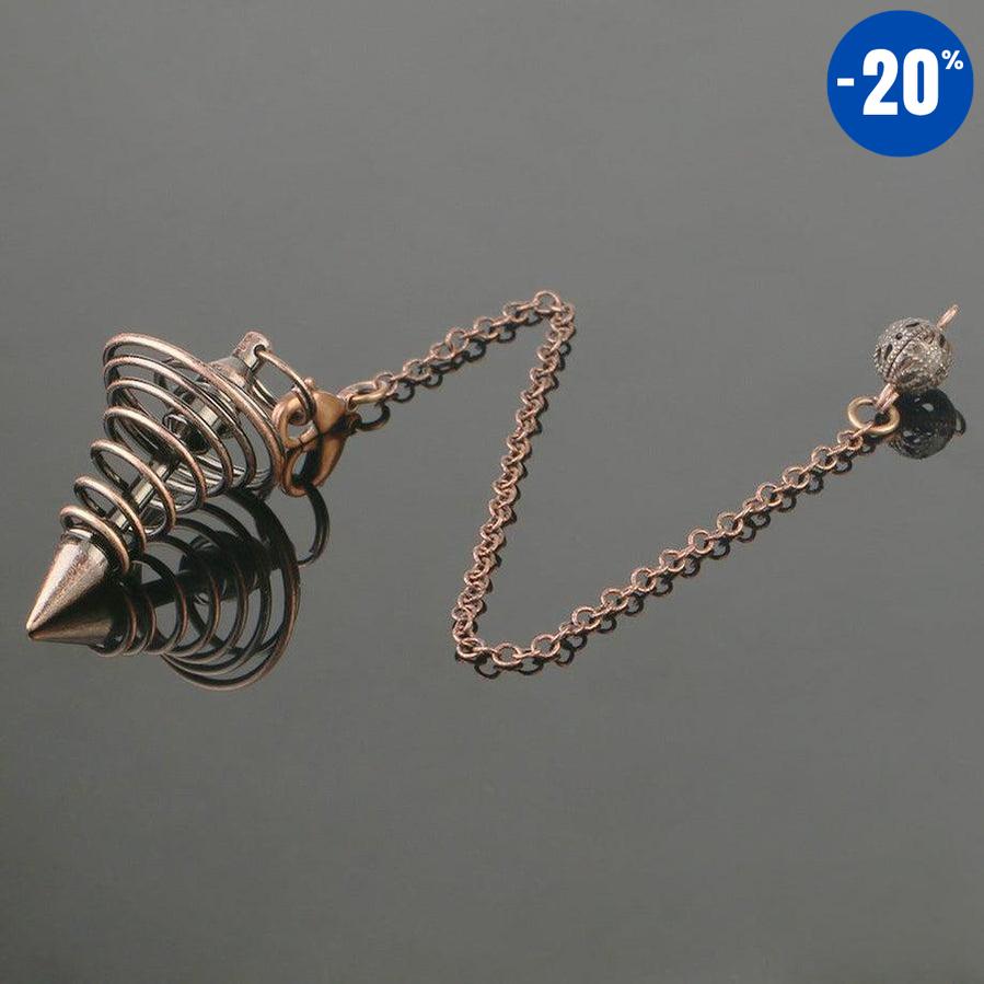Pendule Reiki antique en spirale cône