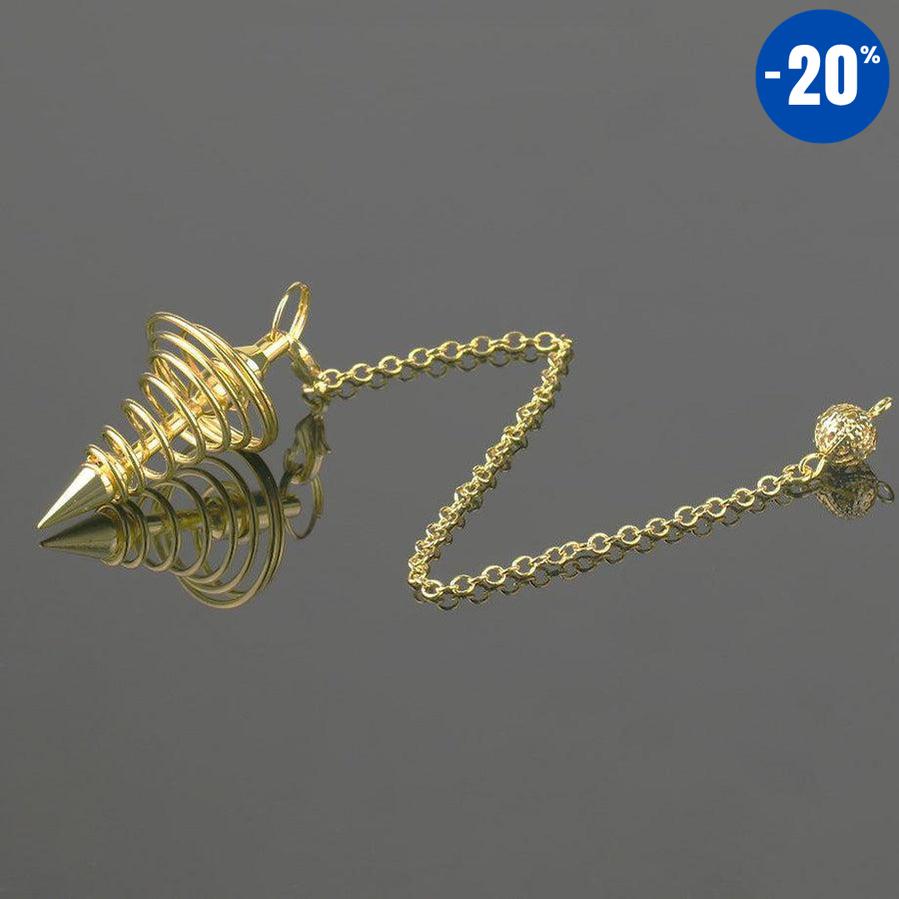 Pendule Reiki antique en spirale cône