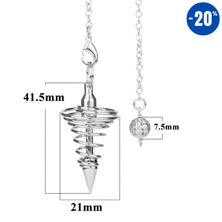Pendule Reiki antique en spirale cône
