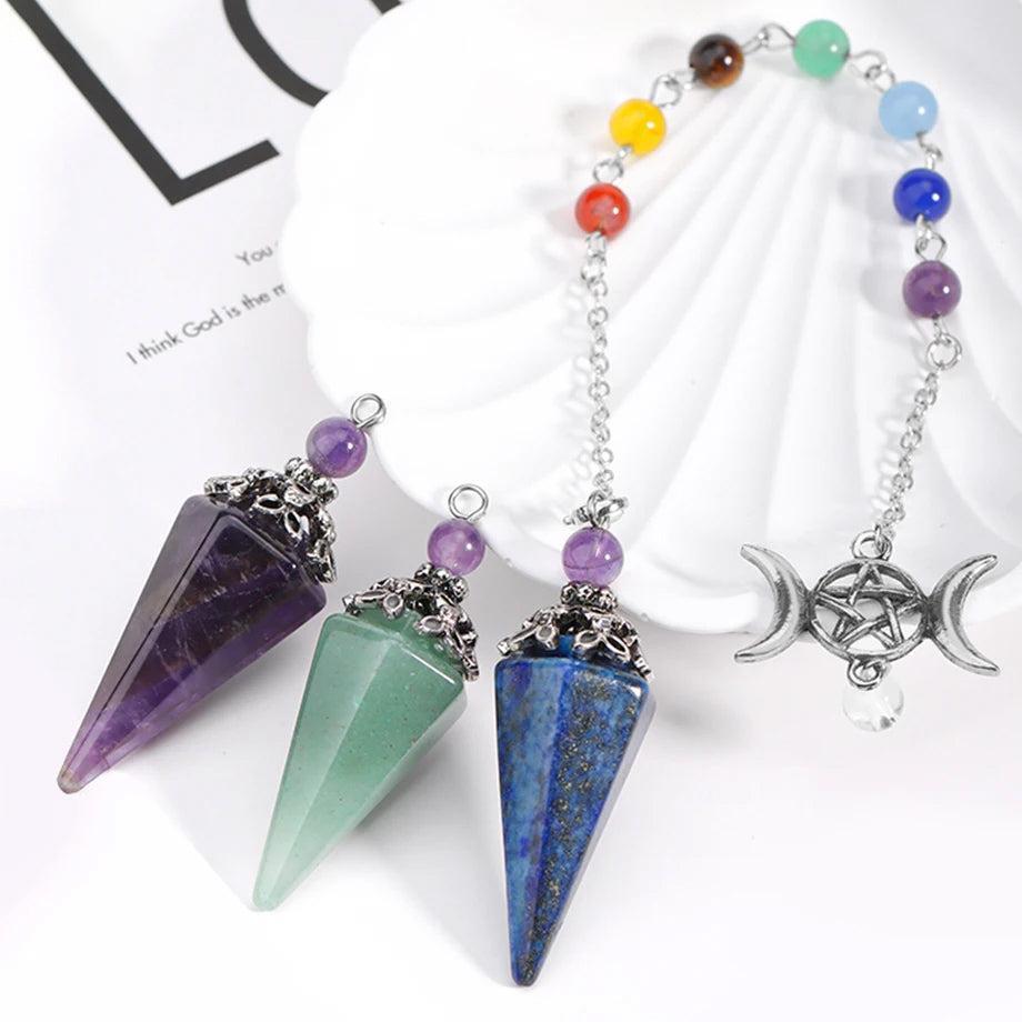 Pendule spirituel en forme de cône pour Reiki en pierre