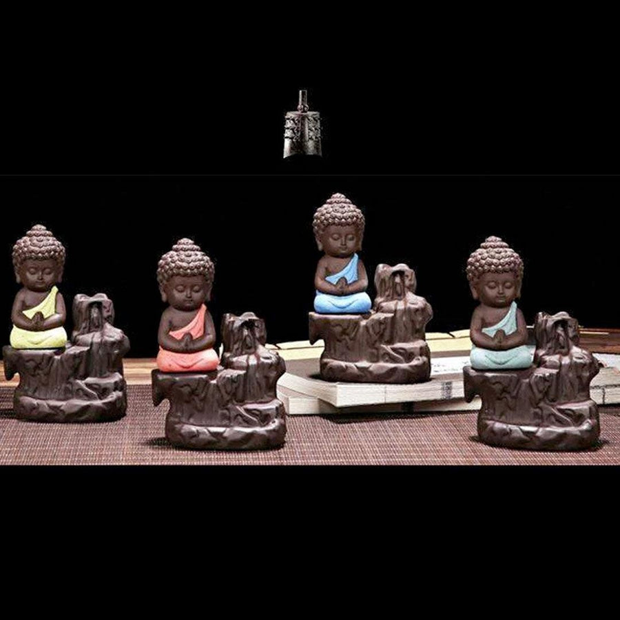 Petit encensoir cascade zen Bouddha en céramique